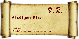 Vitályos Rita névjegykártya