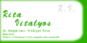 rita vitalyos business card