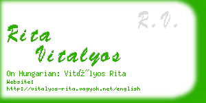 rita vitalyos business card